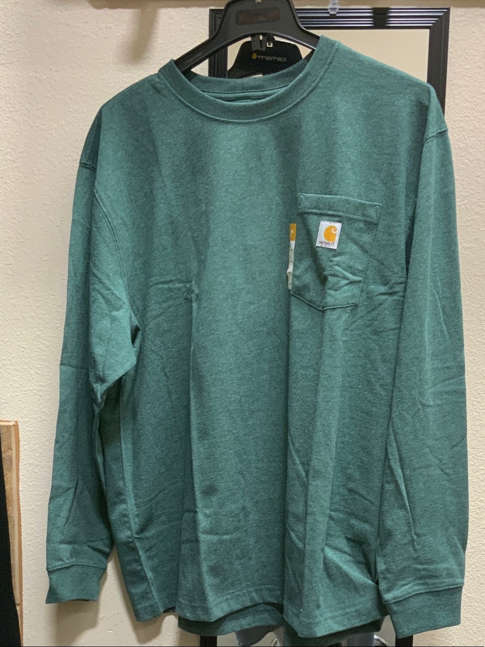 Carhartt Men's Long-Sleeve Pocket Tee - Green Heather